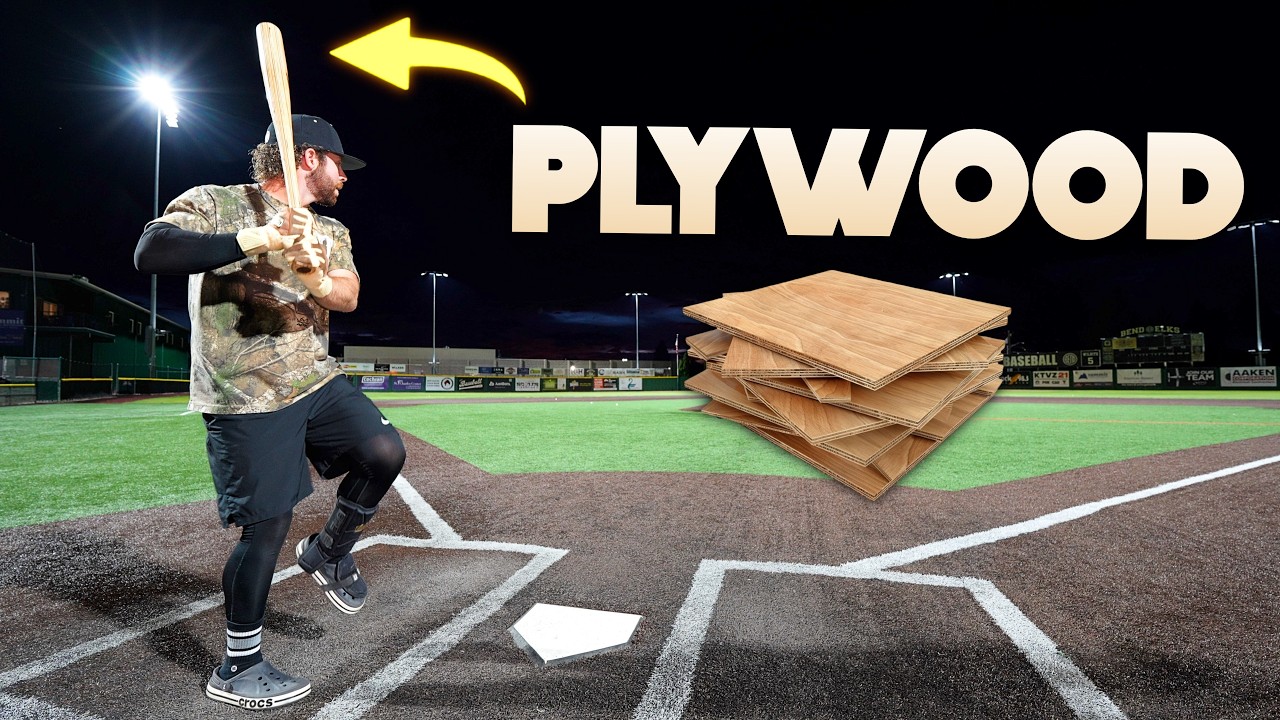 Hitting with a PLYWOOD Baseball Bat... (with bonus review)