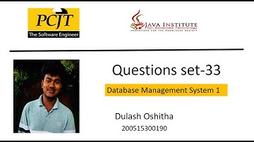 Questions set 33| Database Management System | Java Institute | Dulash Oshitha