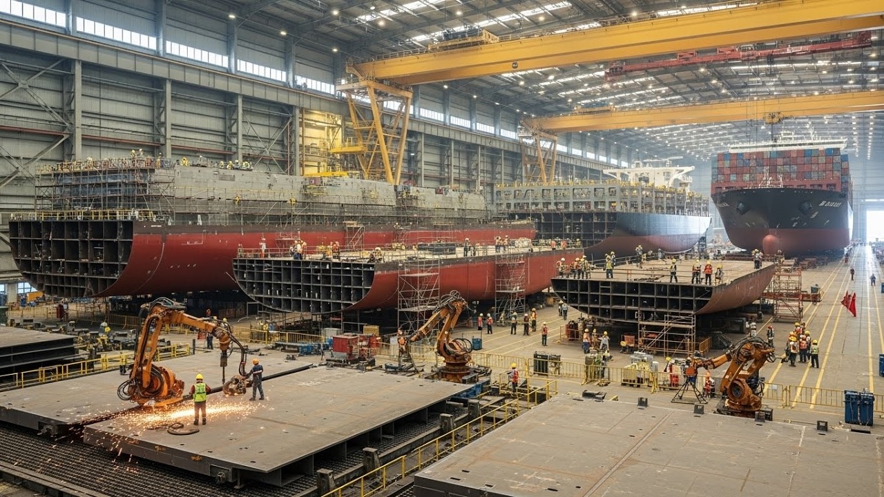 Inside the Modern The Full Construction Cycle of a Mega Ship Factory # ...