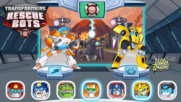 Transformers Rescue Bots: Disaster Dash Hero Run | 7 Rescue Bots Complete VOLCANO Mission By Budge