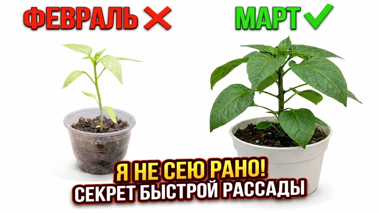 Сажайте в МАРТЕ, А НЕ ФЕВРАЛЕ! Мощная рассада перца за 35  дней.