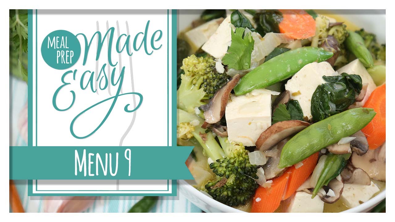 Healthy Vegan Meal Prep | Menu 9 | Green Curry, Spicy Kimchi Soup, Tofu Breakfast Scramble | The Domestic Geek