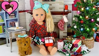 jojo siwa doll opens christmas presents american girl doll morning routine