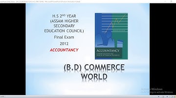 AHSEC H.S 2nd year ACCOUNTANCY 2012 question paper