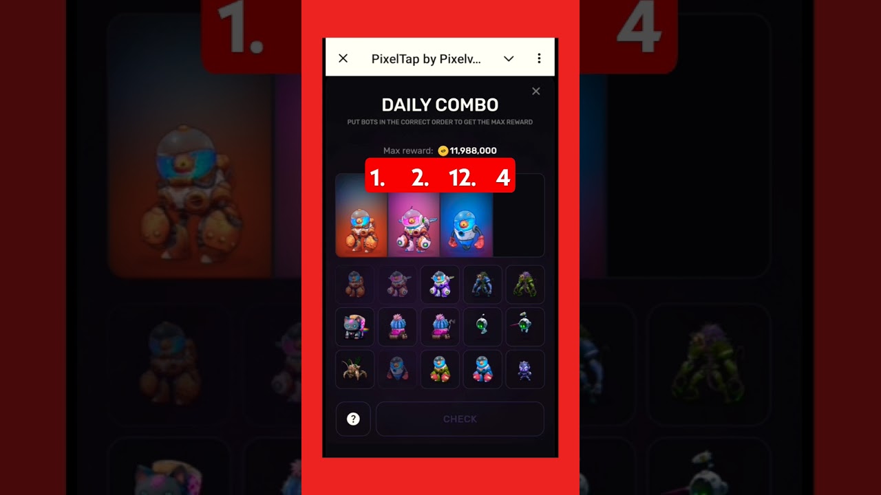 Pixel Tap Daily Combo 20 july 