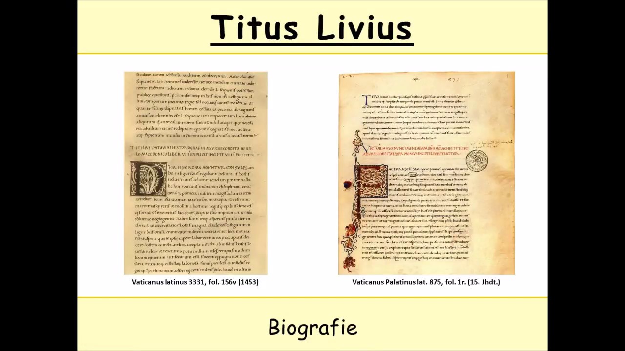 Titus Livius Ab Urbe Condita übersetzung Buch 1 Titus Livius - Biografie (ab urbe condita | Latein) - YouTube