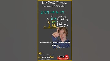 PT 2 How to subtract hours and minutes for elapsed time #math #mathtutor #time #mathhelp