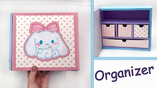 DIY Recycling cardboard boxes // Cinnamoroll Desk Organizer // Sanrio Paper Crafts