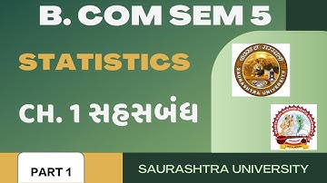B COM SEM 5 | STATISTICS | CHAPTER 1 સહસંબંધ
