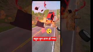 BeamNG Drive Crash Test 😱 Car vs Deadly Log Trap #shorts