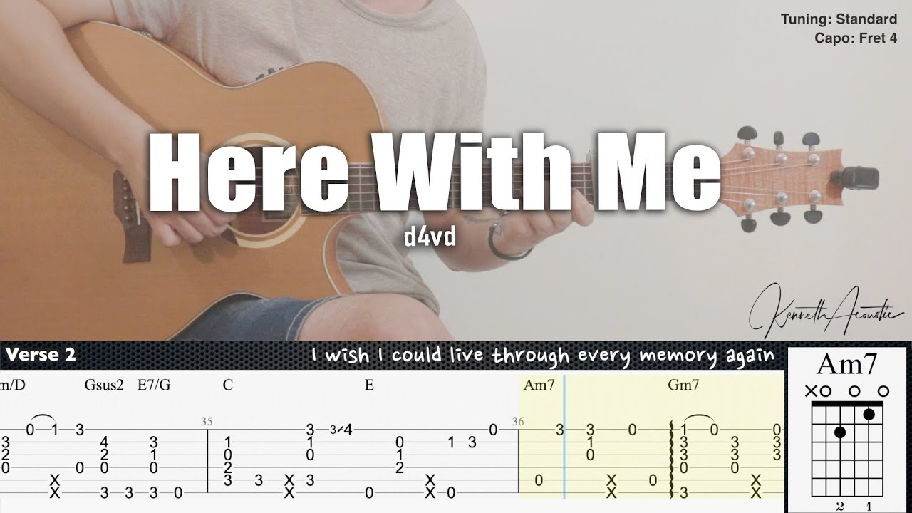 Here With Me - d4vd, Fingerstyle Guitar