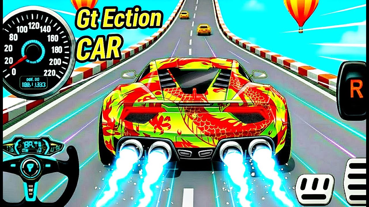 Mega Ramp Sport Car Racing 3D - Extreme Car Stunts -Android Gamepla 