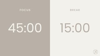 45/15 Pomodoro Timer | 4 x 45 min | Focus | Study | Reflection | Productivity