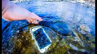 iPhone 7 Found Frozen in Ice! Still Working?!! River Treasure?