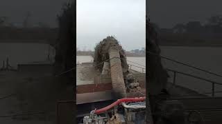 Mud Discharging Under Operation#dredger #dredging #dredgepump #dredgerpipe #customdredger