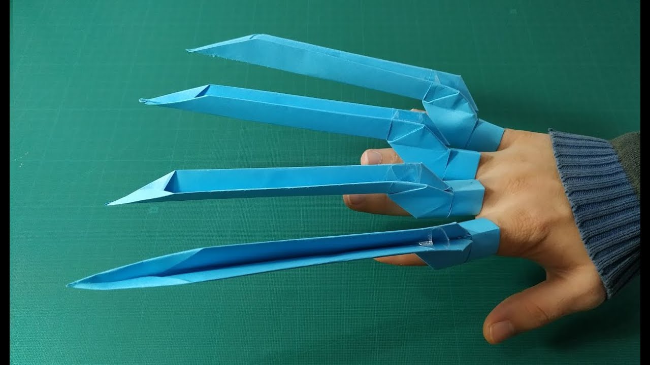 Como hacer unas garras de papel (Wolverine/Lobezno) Armas de papel