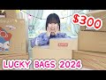 $300 Japanese LUCKY BAGS 2024!! ~Art supplies, Squishies, Stationery, Sanrio and more!