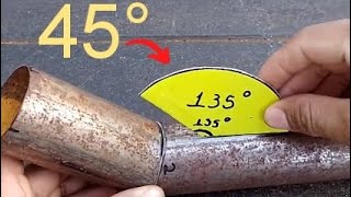 new welder trick to cut 45 degree round tubes quickly and accurately