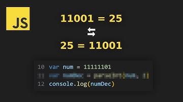 BINÁRIO PARA DECIMAL COM 1 LINHA DE CÓDIGO | E VICE-VERSA (JavaScript)