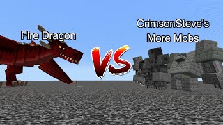 Fire Dragon vs CrimsonSteve's More Mobs  Mob Battle  Minecraft