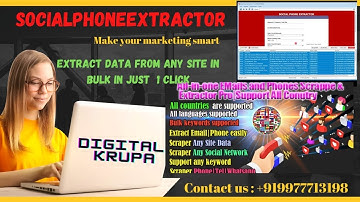 How to Extractor bulk data with Social Phone Extractor software|| Digital Krupa - +919977713198