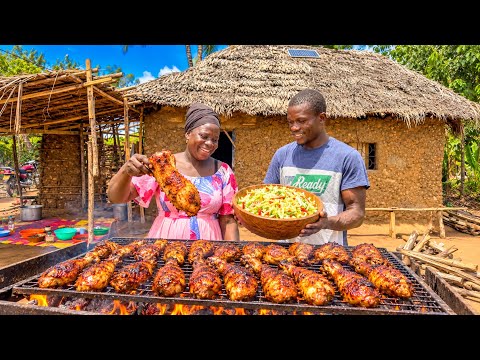 Our DREAM HOME Awaits PLASTERING! 😭Go Fund me update🏡Giant Firewood-Grilled Chicken & Mahamri Feast
