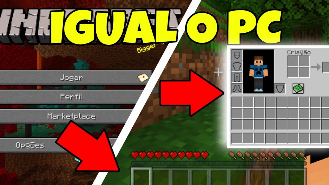 COMO DEIXAR O SEU MINECRAFT PE IGUAL O DE PC ! (Minecraft Pocket