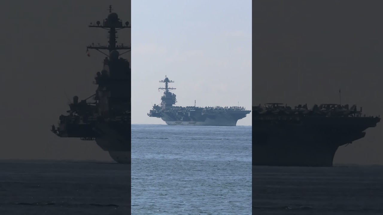 Der größte & modernste Flugzeugträger, die USS Gerald R. Ford in der Bucht von Palma.