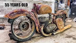 Restoration Rusty Old Motorcycle JAWA  1960s two stroke engine | Abandoned Broken Legend Repairing