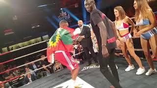Khalid baker did it again, celebrating his victory  by showing respect Oromia's Flag!