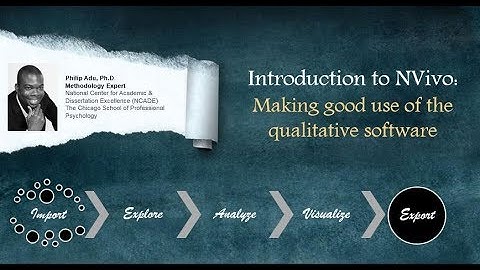 Introduction to NVivo 11: Making good use of the qualitative software (Philip Adu, PhD.)