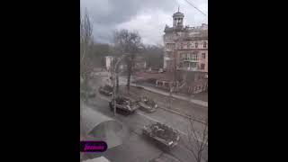local residents post video of russian military armored vehicles in now liberated city kherson