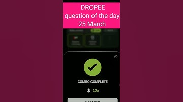 Dropee question of the day 25 March | Dropee question of the day@CryptoTechSunil