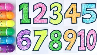 Learn Numbers for Children | Numbers 1 to 10 | Coloring with Stamp Color Pen