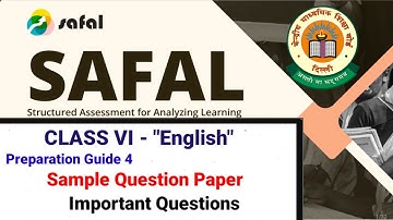 SAFAL Class 6 English Question Paper with Answer #safalenglish #class6safal #safalquestionpaper 