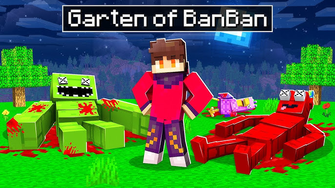 JUMBO JOSH GARTEN OF BANBAN MINECRAFT BUILD CHALLENGE ! #shorts #minec