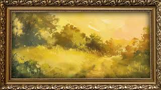 4K TV Art: Vintage Summer Landscape with Gold Frame | 2 Hour Screensaver screenshot 3