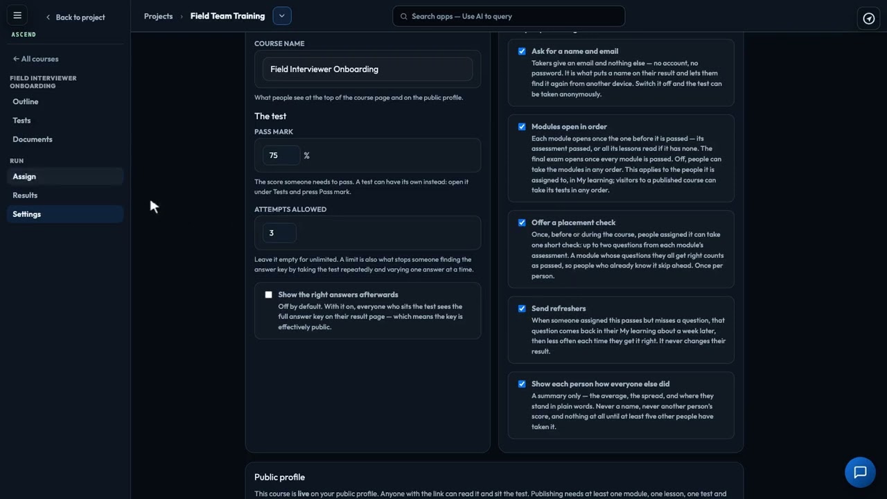 Video thumbnail: Ascend Courses and Course Management