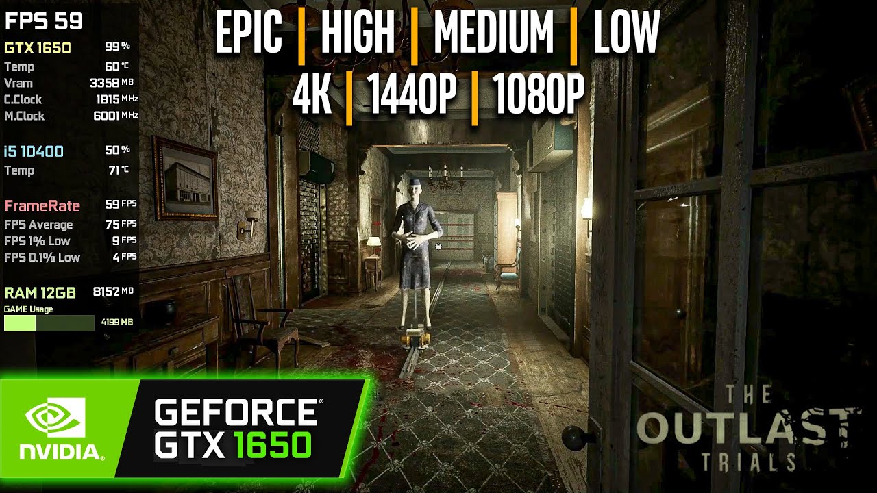 The Outlast Trials - GTX 1060 3GB  Xeon E3-1245 V2 - 1080p Medium & High -  DX11 x DX12 