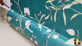 HM - 9452 Self Adhesive Removable Peel and Stick Wallpaper (45 x 305 cm, Cherry Green) #wallpaper