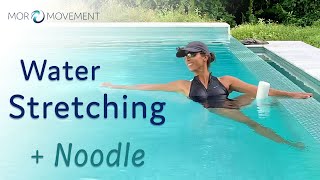 Stretching Exercises in the Pool with a Noodle