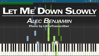 Alec Benjamin - Let Me Down Slowly (Piano Cover) Synthesia Tutorial by LittleTranscriber Resimi