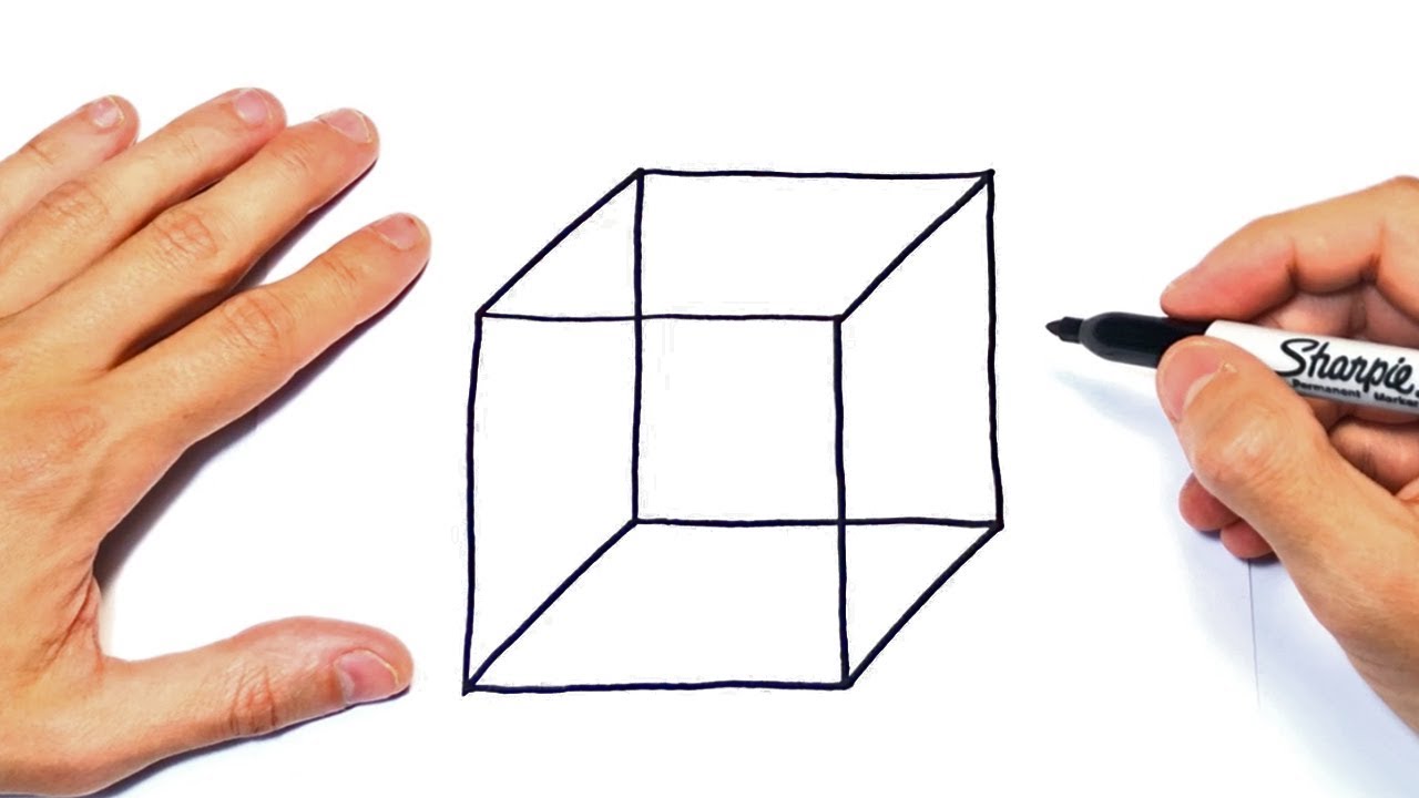 Cubo Para Dibujar Cómo dibujar un Cubo 3D Paso a Paso | Dibujo de Cubo Cuadrado - YouTube