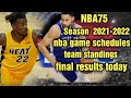 NBA75 season 2021-2022/ NBA game schedules tomorrow November 14, 2021/game standings/results