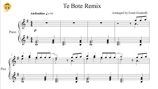 Te Bote Remix by Casper, Nio García, Darell, Nicky Jam, Bad Bunny, Ozuna ( Piano Solo/Sheets) - YouTube