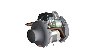 Inventor stp animation of a two-stroke rotating engine 3D model