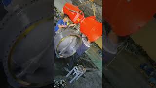 OKAWAY Assembles 44" CL150 Triple Offset Butterfly Valves with Scotch Actuator #shorts #short