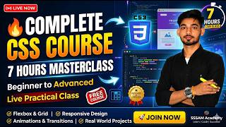 🔴 LIVE: Complete CSS Course for Beginners to Advanced 🔥 | Full Frontend Development Class