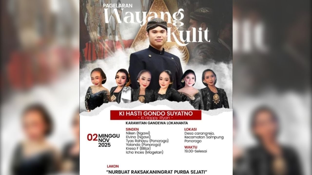 (LIVE) PAGELARAN WAYANG KULIT  DALANG (KI HASTI GONDO SUYATNO ''KI HAPPY RIYAN'')