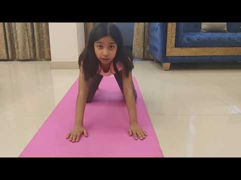 Puppy pose Yoga asana for kids. Uttana Shishosana Floor exercises,#yoga #Yogachallenge 3 min workout